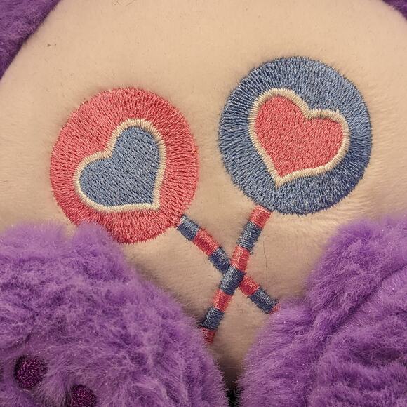 Vintage Care Bears Share Bear 13" Heart Lollipop Plush Purple Stuffed Animal Toy - Picture 7 of 10